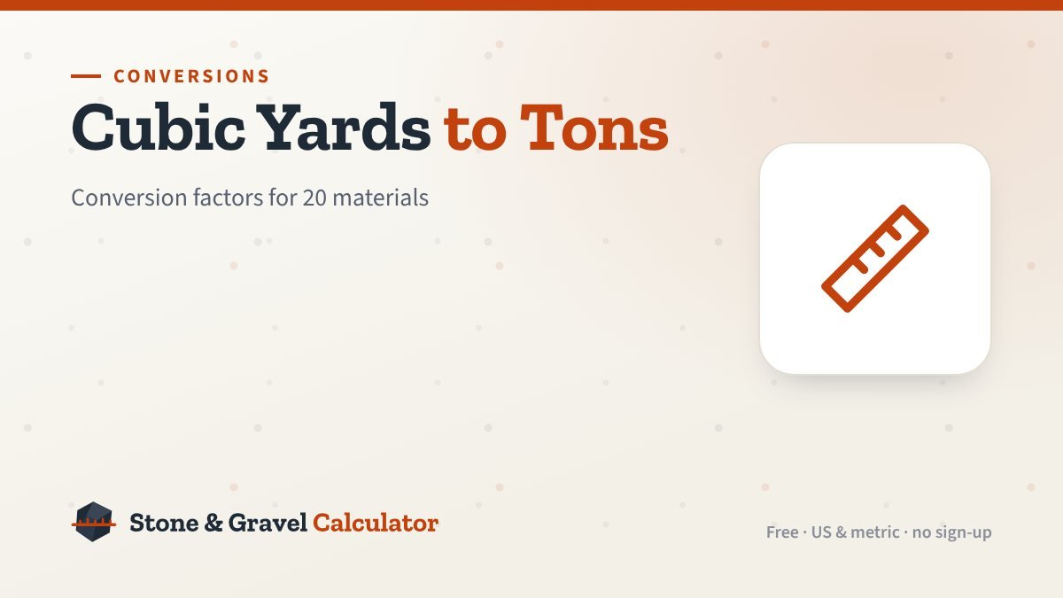 Cubic Yards to Tons: How to Convert Gravel, Sand, Dirt and Stone