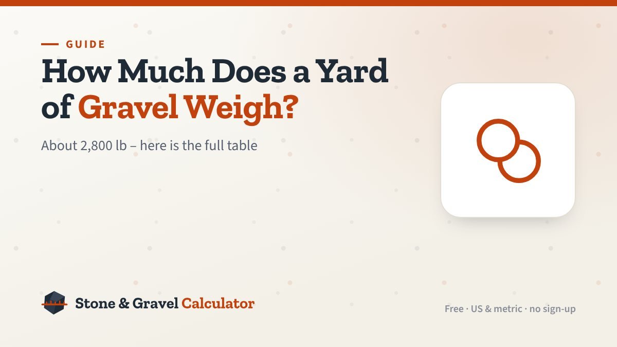 How Much Does a Cubic Yard of Gravel Weigh?